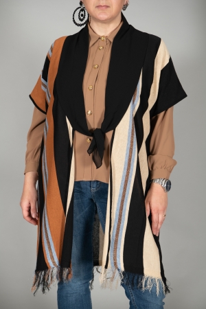 GILET LUNGO A RIGHE