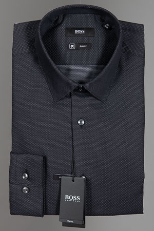 Camicia Micro Pois Grigio Antracite